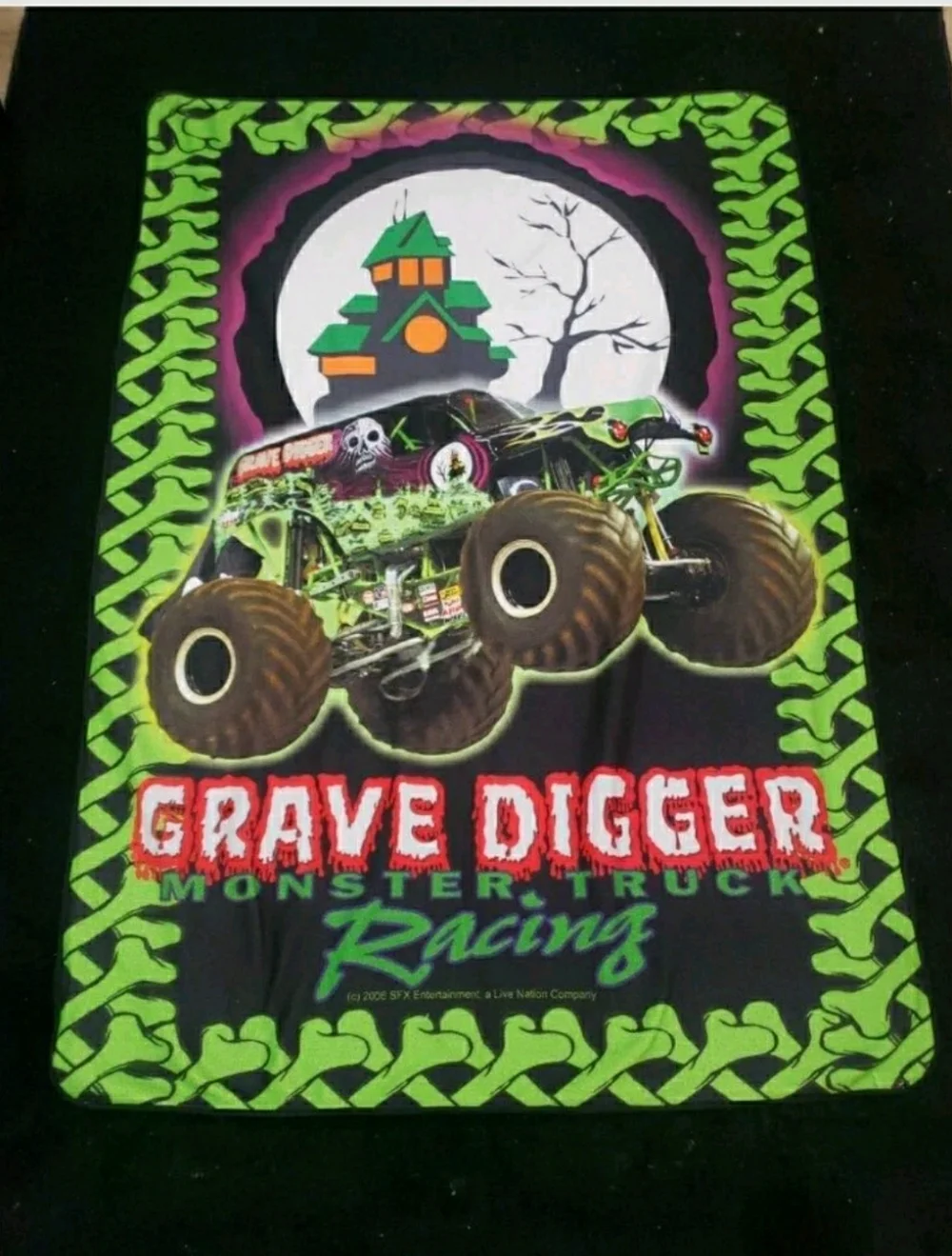 Grave Digger Monster Truck Racing Fleece Blanket 2006